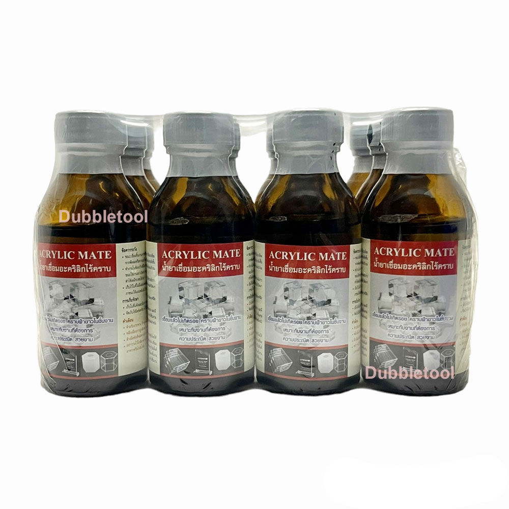 น้ำยาเชื่อมแผ่นพลาสติก น้ำยาประสานอะคริลิก น้ำยาเชื่อมอะคลีลิกไร้ครับ Acrylic Mate100g 1โหล/12ขวด