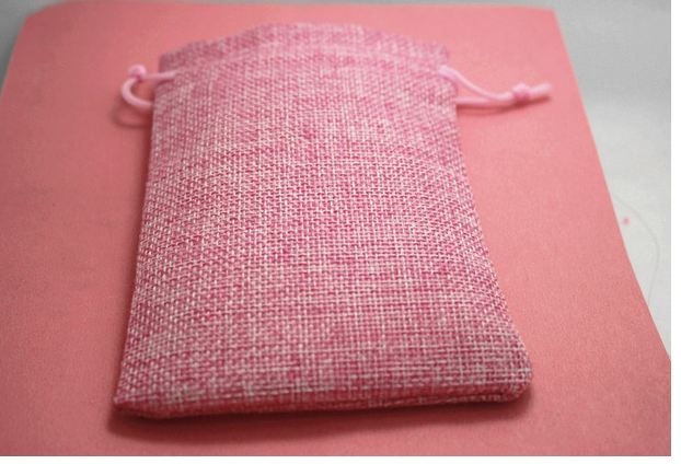 ถุงใส่ของชำร่วย ถุงผ้ากระสอบ ขนาด 10x14 cm ถุงผ้า วัสดุ จาก ธรรมชาติ ย้อมสี สีชมพู หวาน ๆ ใส่ของขวัญ ของแจก เก๋ ๆ 110583