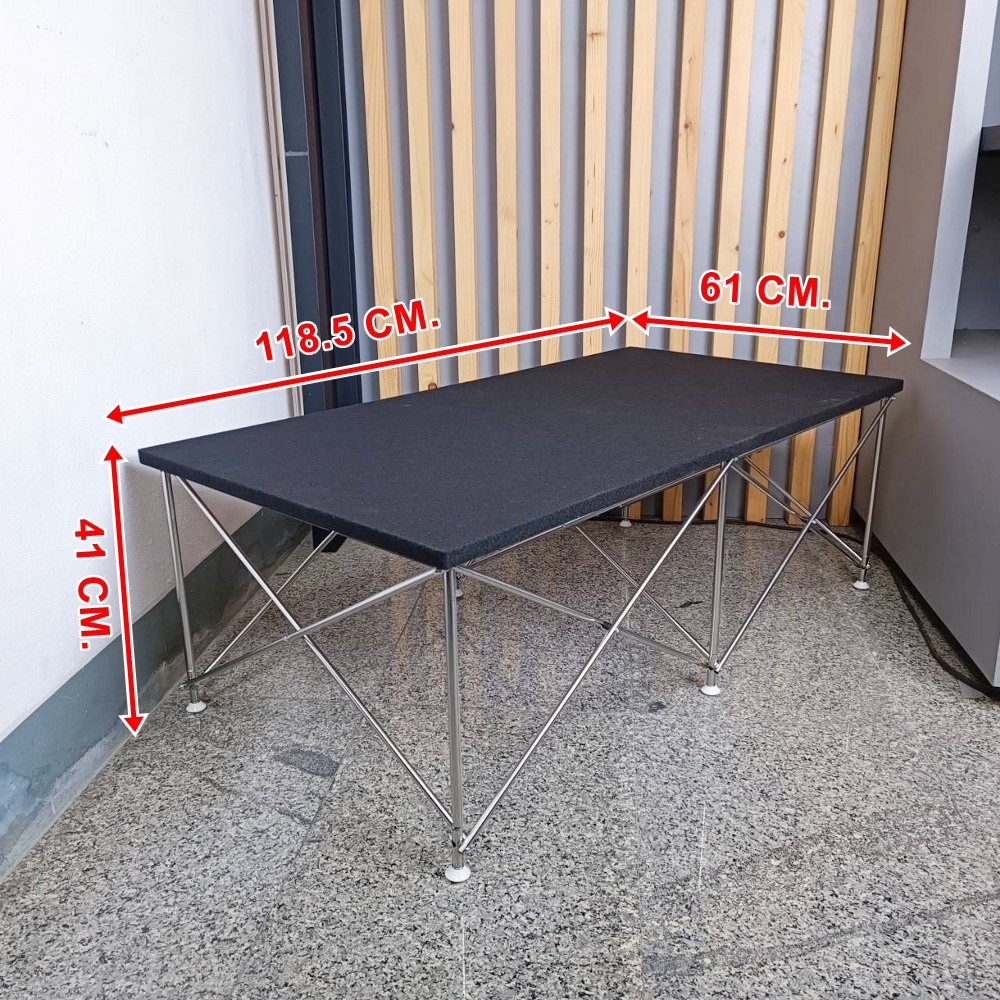 แถมถุงเก็บขาโต๊ะ โต๊ะรุ่น ECO V2 60x120 สูง40 สีดำ โต๊ะวางขาสแตนเลส ขนาดประมาณ 60x120 สูง40เซนติเมตร สีดำ (ขาสามารถพับเก็บได้) โต๊ะอเนกประสงค์ โต๊ะวางมิกซ์ ชั้นวางเครื่องเสียง เอไอ-ไพศาล