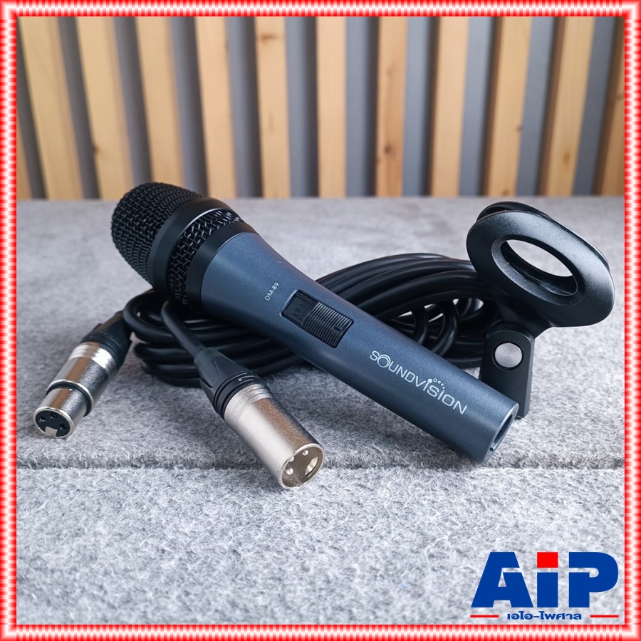 SOUNDVISION DM-89X ไมค์ *สายXLRหัวท้าย* ไมโครโฟนไดนามิก มีกระเป๋าพร้อมสายและคอสวมไมค์ ไมค์ร้อง ไมค์พูด ด้ามโลหะ เรนจ์กว้างความคมชัดสูง ซาวด์วิชั่น DM 89 DM89 เอไอ-ไพศาล