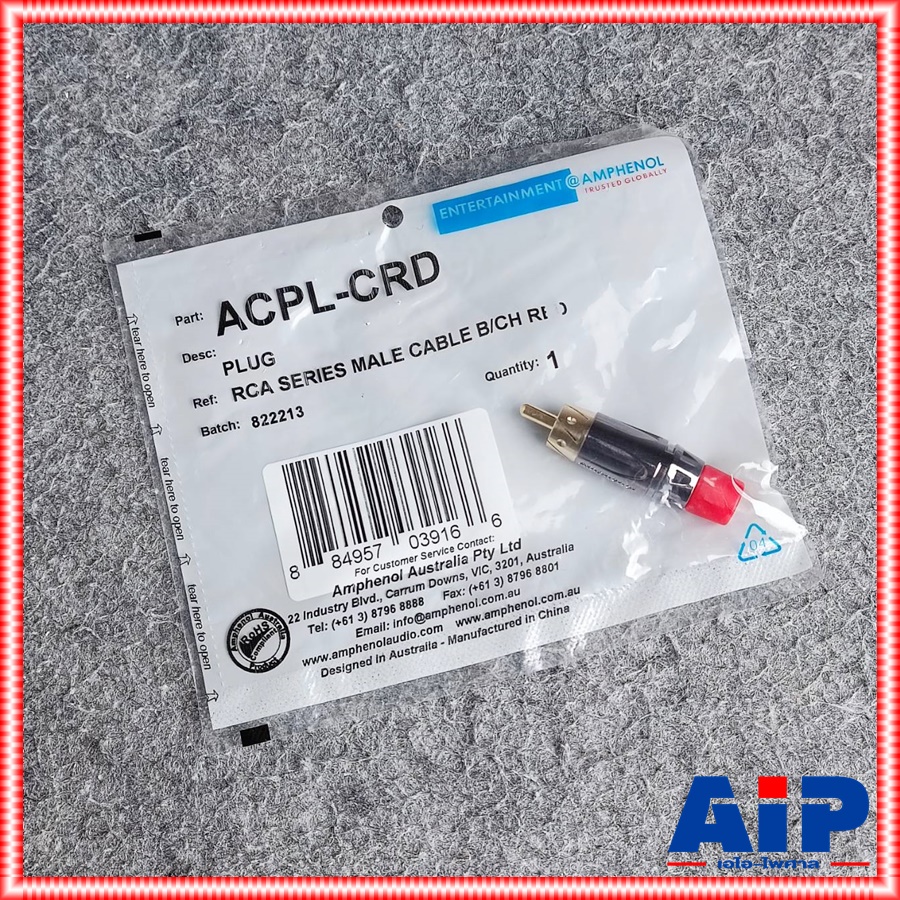 ปลั๊ก RCA AMPHENOL ACPL-CRD สีCHROME คาดแดง P.RCA RCAขั้วทอง ACPL CRD ปลั๊กอาร์ซีเอ เอไอ-ไพศาล