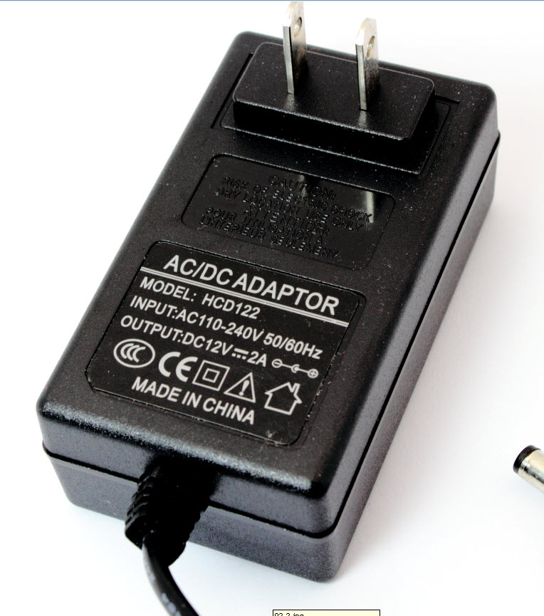 Adapter 12V 2A แหล่งจ่ายไฟ 12V 2A หัวต่อ 5.5x2.1mm สำหรับ Arduino