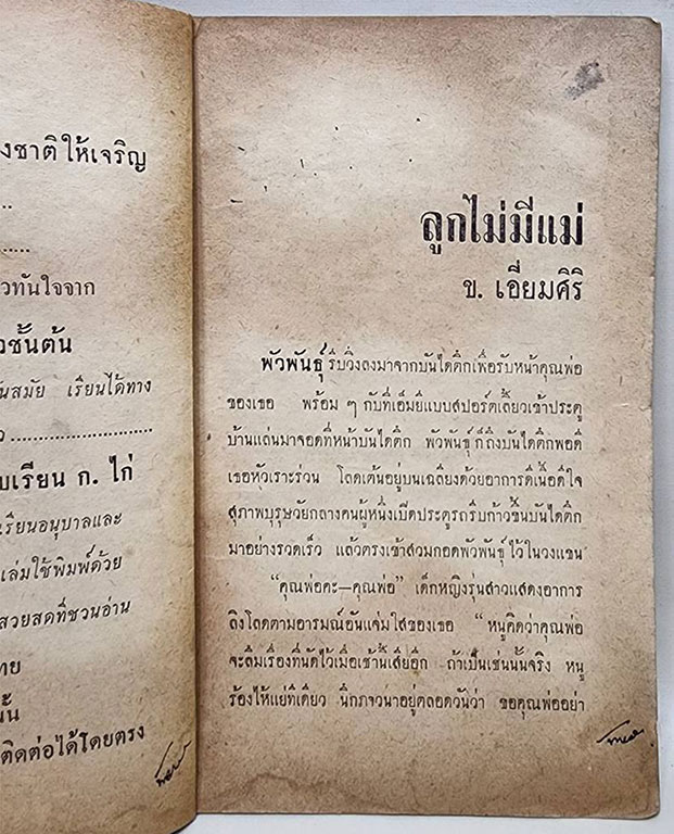 ลูกไม่มีแม่ (เล่มเดียวจบ) / ข. เอี่ยมศิริ SKU-09841 2