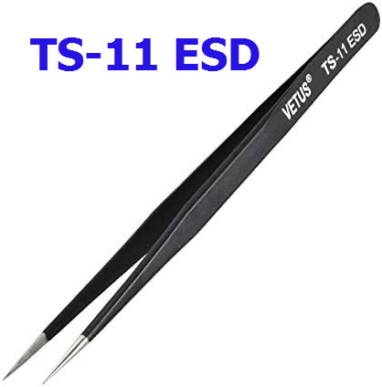 Vetus Tweezers(แหนบ) TS-10-11-12-13-14-15 ESD Stainless Steel Anti-static Tweezer Set for Electronic Repair