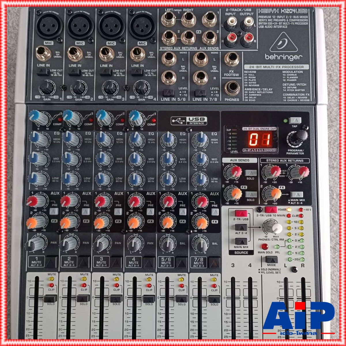 BEHRINGER XENYX-X1204USB mixer มิกเซอร์ BEHRINGER XENYX X1204FX Mixer เครื่องผสมสัญญาณเสียง มิกเซอร์ แบบอนาล็อค Behringer Xenyx X1204FX +++ เอไอ-ไพศาล
