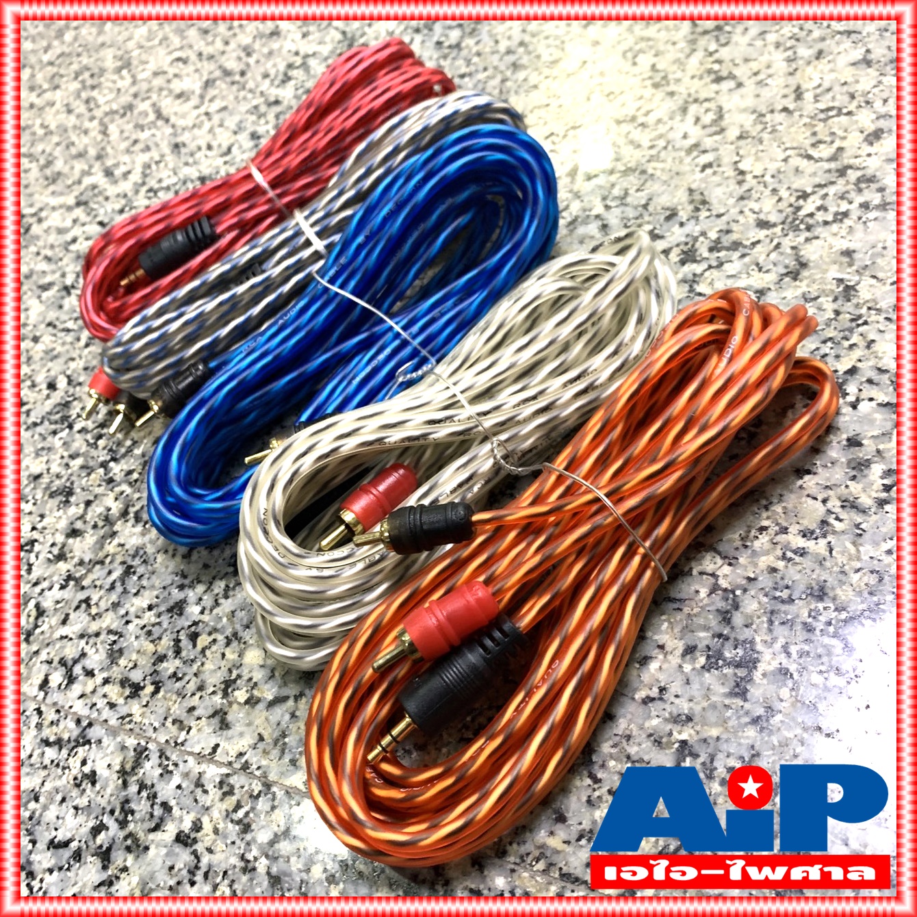 (1เส้น คละสี ยาว5เมตร) DECCON สาย RCA 2หัว TR - ST RCA250 สายสัญญาณ AUX สาย สัญญาณ เสียง 1 ออก 2 เอไอ-ไพศาล