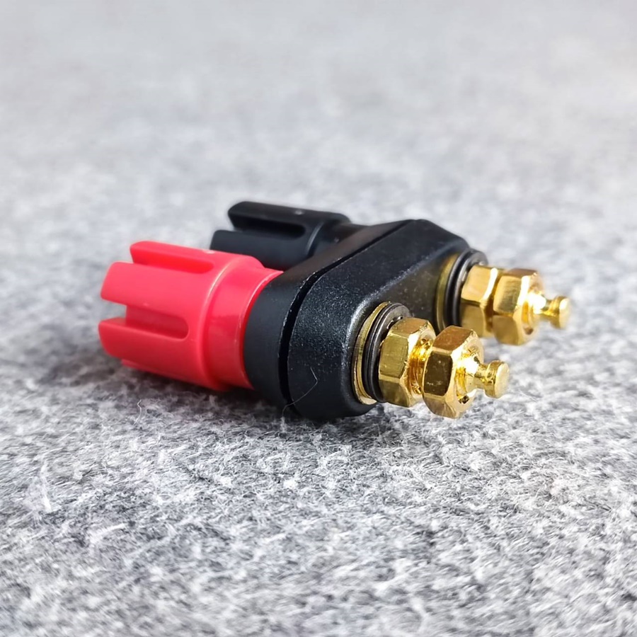 1อัน ไบติ้งโพสต์คู่ พลาสติกตัวใหญ่ แกนทอง 913B06 ขั้วลำโพง ขั้วต่อลำโพงติดแท่น BIDINGPOST ไบดิ้งโพสต์คู่ แบบหมุนล็อคสาย เอไอ-ไพศาล