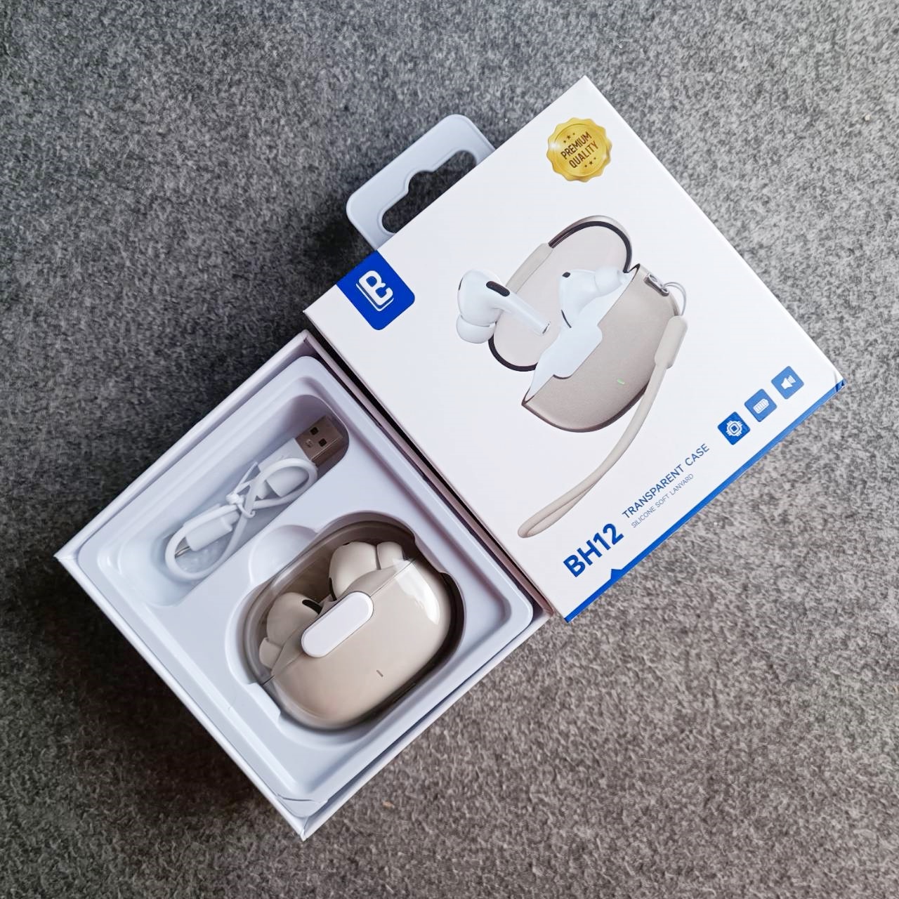 LB BH-12 หูฟังสีขาว หูฟังบูลทูธ Bluetooth Wireless หูฟังแบบอินเอียร์ BH 12 BH12 เอไอ-ไพศาล