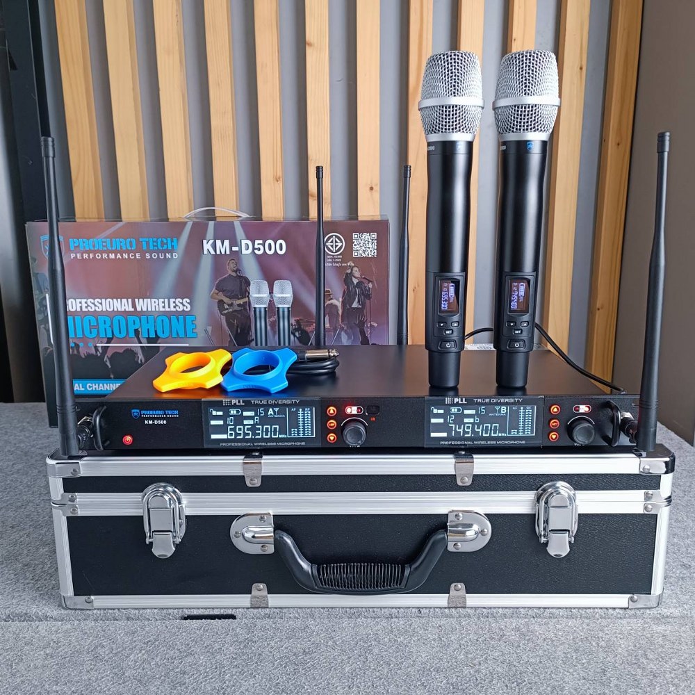 PROEUROTECH KM-D500 ไมค์ลอย UHF 4เสา ไมโครโฟน Wireless UHF ไมโครโฟนไร้สาย ไมค์ลอยคู่มือถือ โปรยูโรเทค KM D500 KMD500 เอไอ-ไพศาล