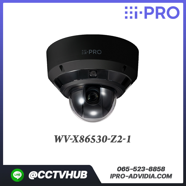 กล้อง Multi-Direction I-Pro รุ่น WV-X86530-Z2-1 3 x 5MP Outdoor Multi-Sensor + 2MP(1080p) 21x PTZ Network Camera with AI Engine (Black)