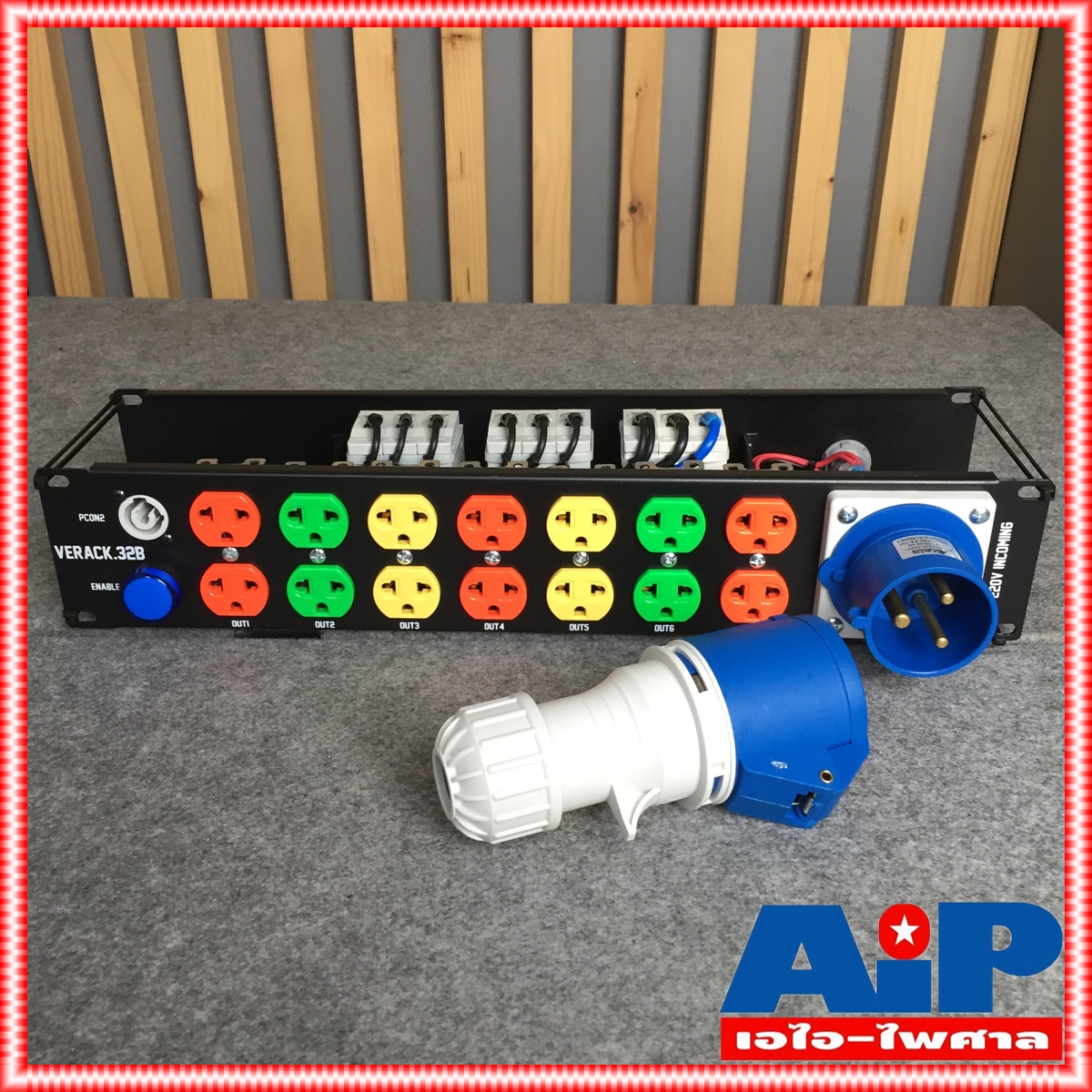 TECHCRON C9 / VERACK.32B 2U ชุดโหลดไฟ ชุดจ่ายไฟ AC 32A ชุดโหลดไฟใช้งานกับเพาเวอร์แอมป์ สินค้าโรงงาน MEGATECH