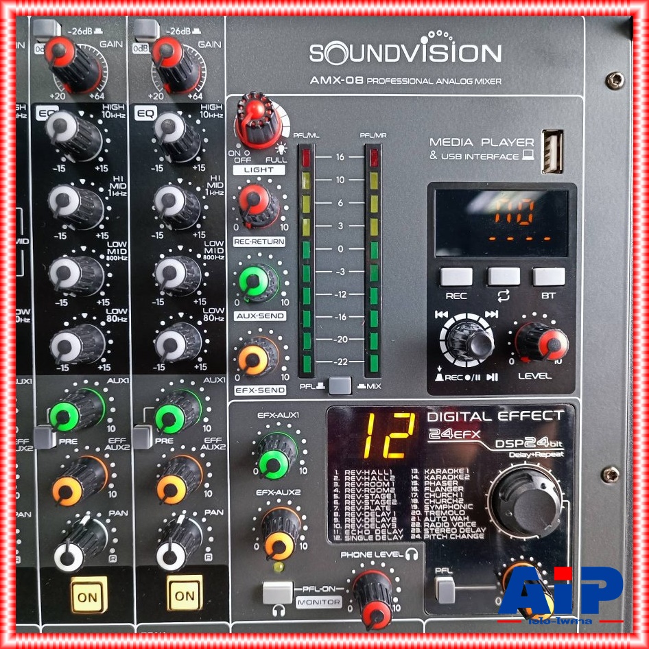 SOUNDVISION AMX-08 MIXER +++ เครื่องผสมสัญญาณ มิกเซอร์ อนาล็อก 8 CH ซาวด์ วิชั่น รุ่น AMX 08 AMX08 เอไอ-ไพศาล