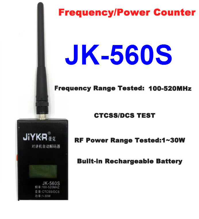 JK-560S Frequency Counter CTCSS/DCS Power decoder for Walkie talkie 100MHz-520MHz with SMA-Female antenna connector