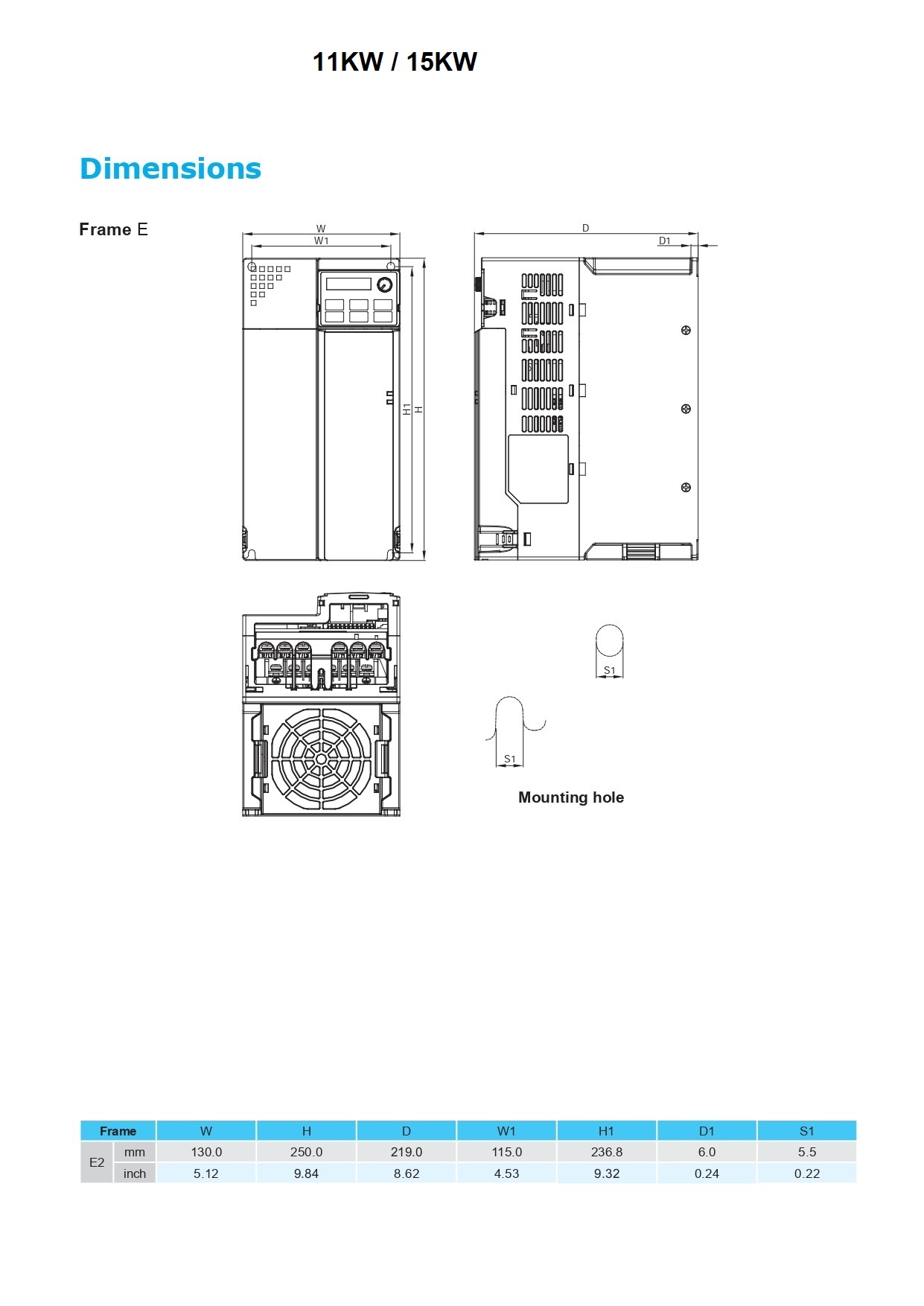 AC INVERTER DELTA 15KW 20HP 380V