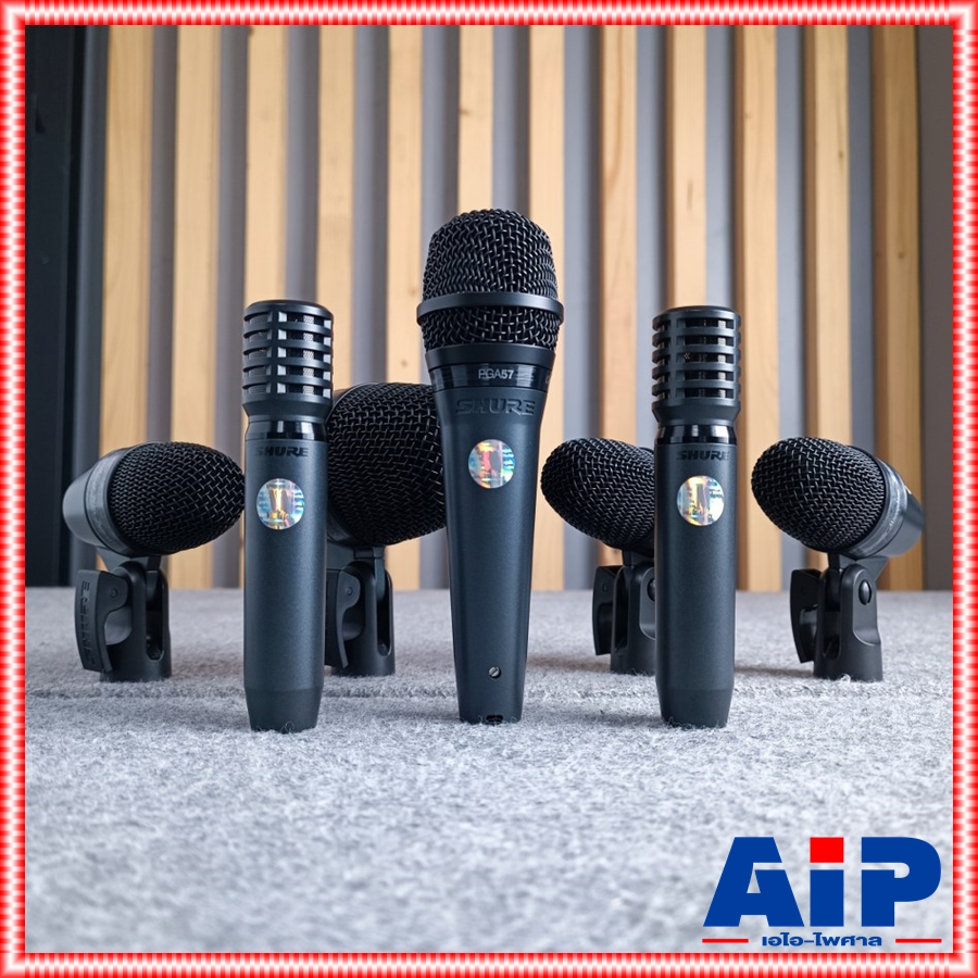 SHURE PGADRUMKIT7 ชุดไมค์กลอง ชุดไมค์กลอง7ชิ้น ของแท้ของมหาจักร ไมโครโฟนแบบมีสาย (ดำ) ชุดไมค์PGADRUMKIT7 เอไอ-ไพศาล +++