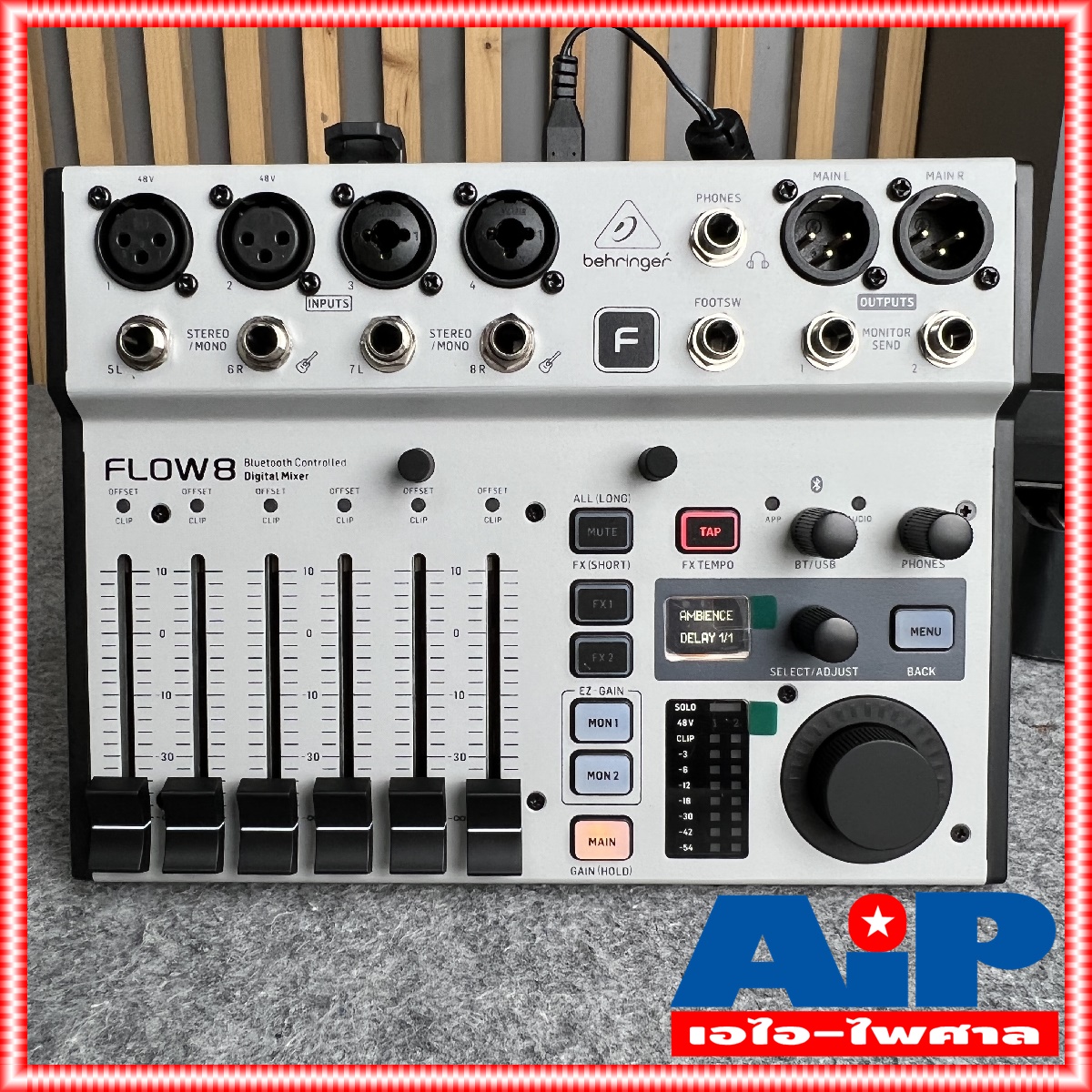 BEHRINGER FLOW-8 MIXER DIGITAL ดิจิตอลมิกเซอร์ 8 แชนแนล สามารถควบคุมผ่าน Bluetooth และยังสามารถเป็น Audio Interface FLOW 8 FLOW8 เอไอ-ไพศาล +++