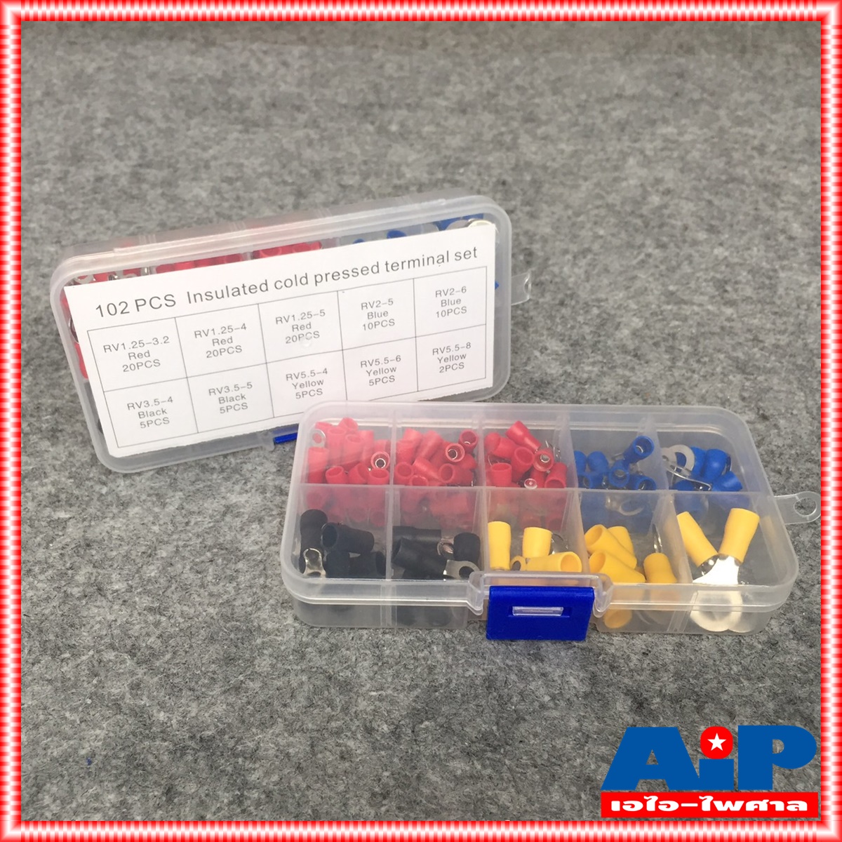 ลดล้างสต็อค ชุดหางปลา 102ชิ้น OL-VR-SET102 หางปลา หางปลาคละขนาดคละสี ชุด102ชิ้น กล่องชุดหางปลา ขั้วต่อหางปลา ขั้วต่อสายไฟ หางปลาแบบกลม กล้ามปูกลม เอไอ-ไพศาล