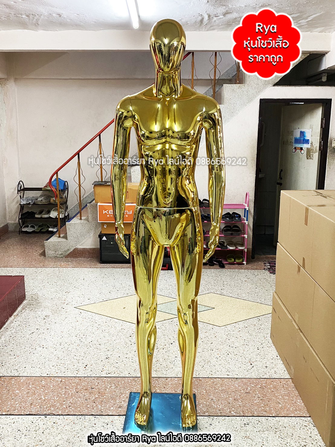 หุ่นเต็มตัวผู้ชายพร้อมฐานวาง ถอดประกอบแขนขาและฐานวางได้ค่