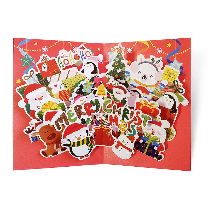 การ์ดคริสต์มาส Pop-Up Merry Christmas