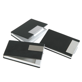 ตลับนามบัตรหนัง+สเตนเลส ตลับนามบัตรหนัง+Stainless พรีเมี่ยม กล่องใส่นามบัตรหนัง สกรีนโลโก้ได้