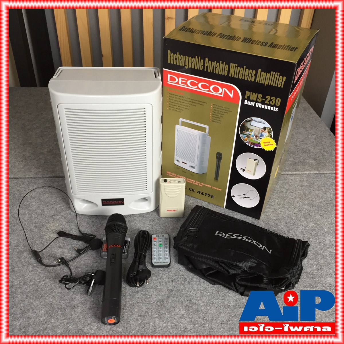 DECCON PWS-230UTB เครื่องช่วยสอน พร้อมไมค์ไร้สาย แบบคาดศรีษะ แบบถือ และแบบหนีบ เครื่องเล็กพกพาสะดวก PWS 230UTB PWS230 UTB PWS230UTB เอไอ-ไพศาล