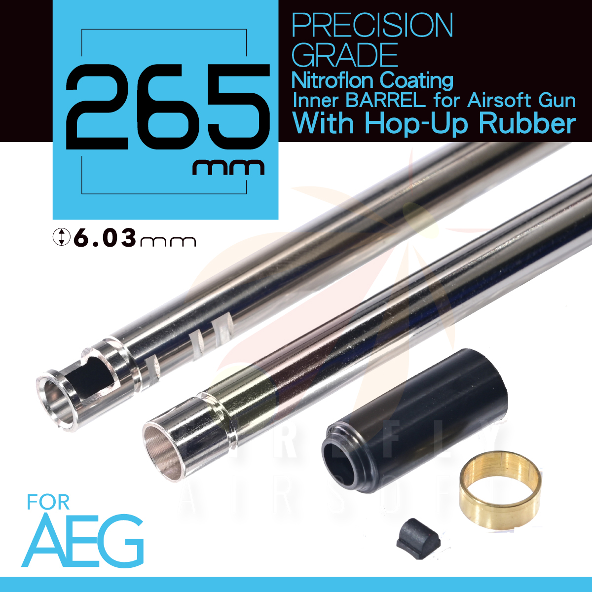 UNICORN 265mm Nitroflon Coating 6.03MM Ultimate Precision Inner Barrel For AEG