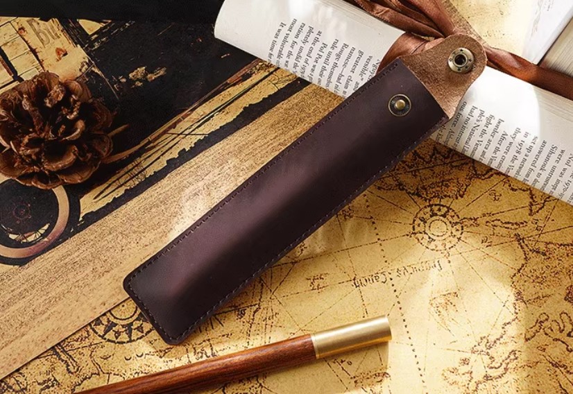 กระเป๋าใส่ดินสอ ปากกา หนังวัวแท้ อย่างดี กระเป๋าใส่ปากกา สวย ๆ ของขวัญ ของที่ระลึก ไอเดียเก๋ สไตล์วินเทจ 530482