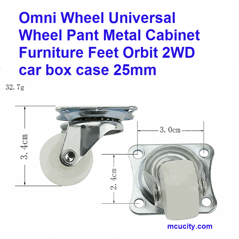 Omni Wheel Universal Wheel Pant Metal Cabinet Furniture Feet Orbit 2WD car box case 25mm Nylon Caster Car part ล้อ