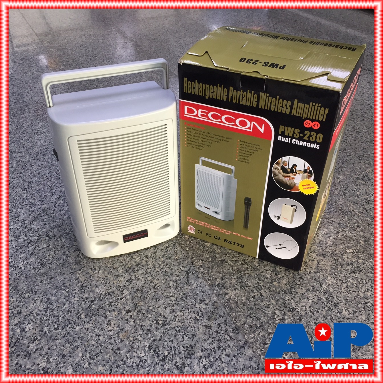 DECCON PWS-230UTB เครื่องช่วยสอน พร้อมไมค์ไร้สาย แบบคาดศรีษะ แบบถือ และแบบหนีบ เครื่องเล็กพกพาสะดวก PWS 230UTB PWS230 UTB PWS230UTB เอไอ-ไพศาล