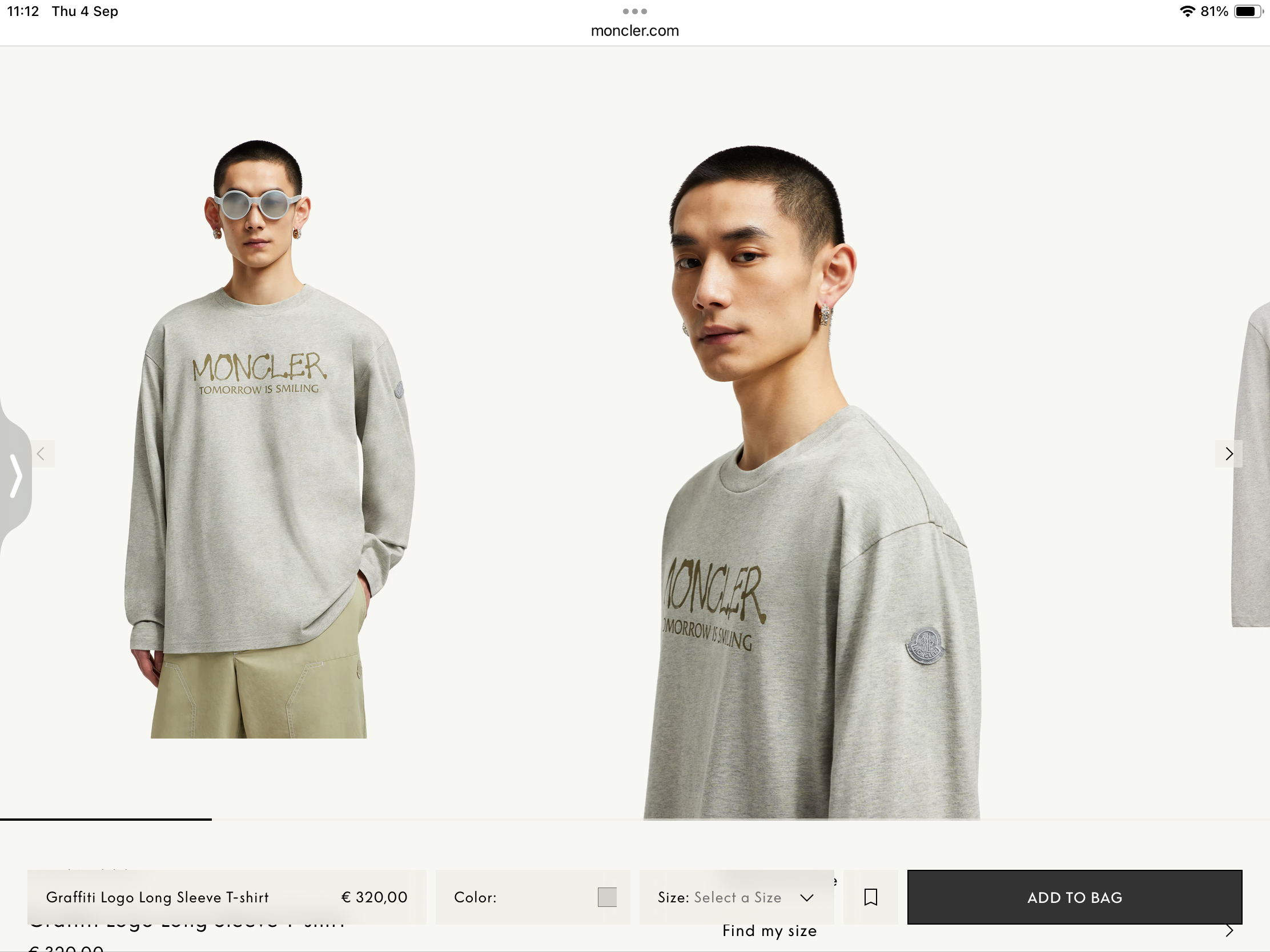 **do** เสื้อแขนยาว Moncler Graffiti Logo Long Sleeve T-shirt มี 2 สี ผ้าไม่หนามาก สินค้าใหม่ ของแท้