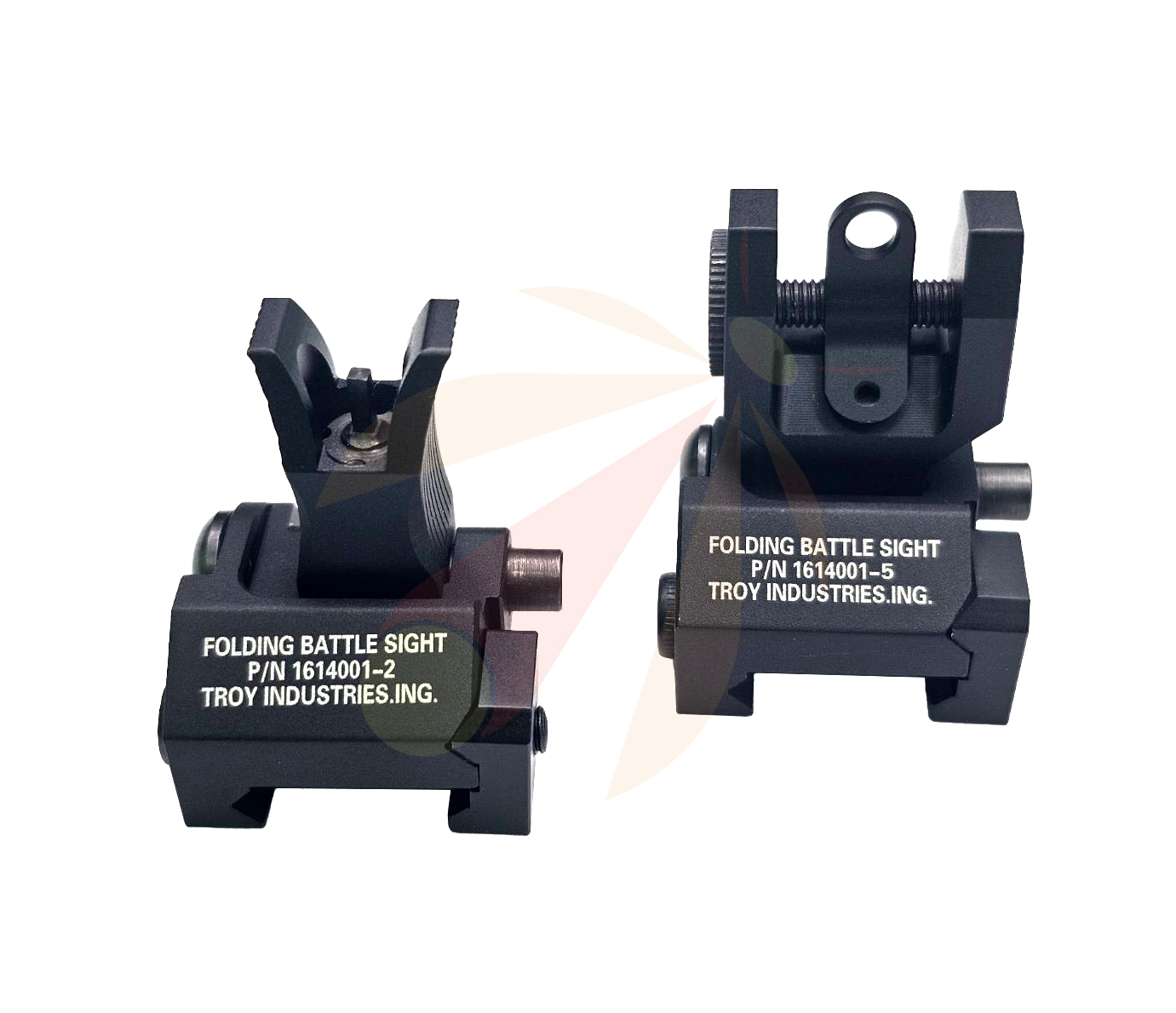 Tactical Troy HK Style Front and Rear Sight Folding Battle Black Iron Sights Set for Airsoft AR15 M16 Rail Sights