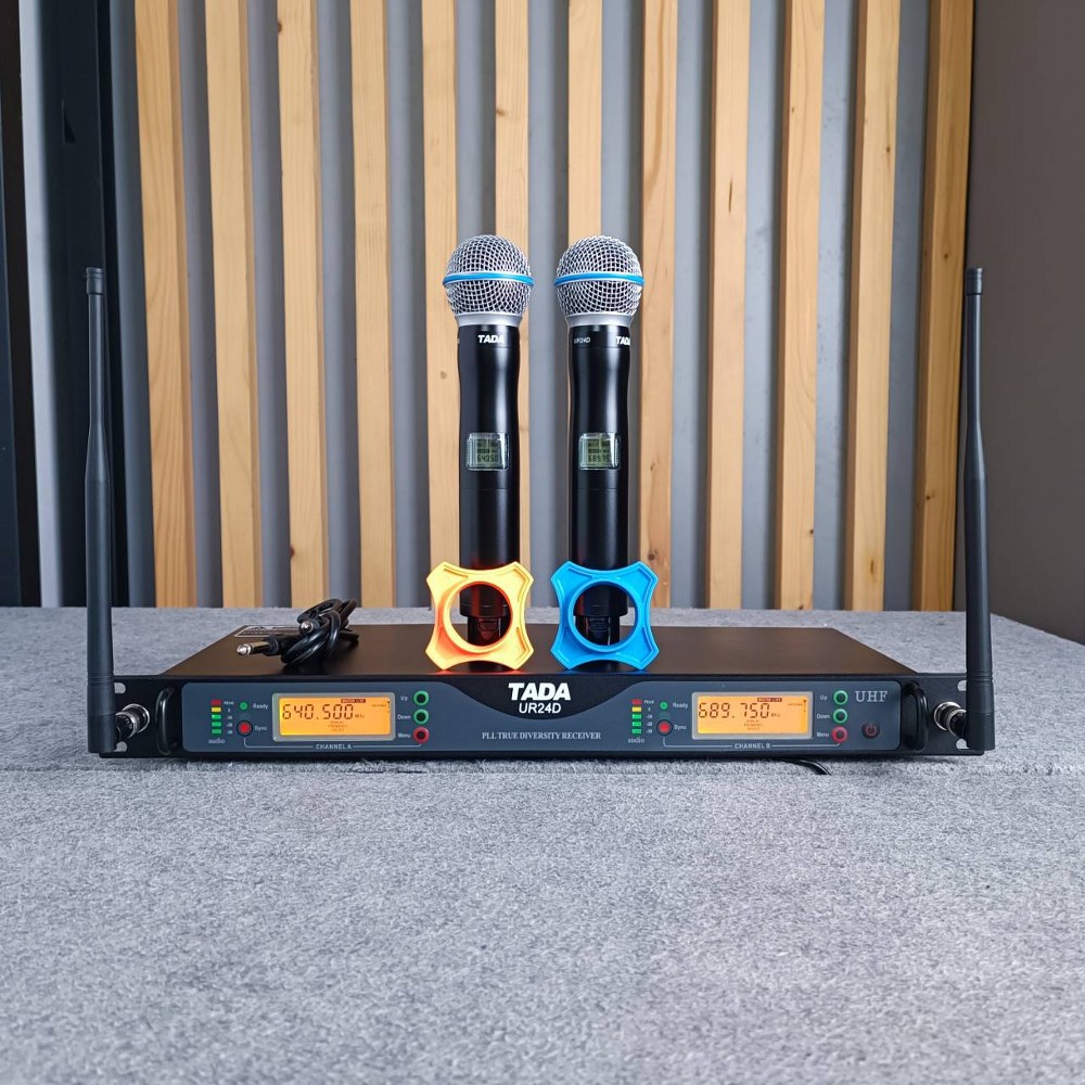 TADA UR-24D ไมค์ลอยคู่ ปรับความถี่ได้ Wireless Microphone UHF ชุดไมค์ลอยคู่ TA DA UR 24D UR24D เอไอ-ไพศาล