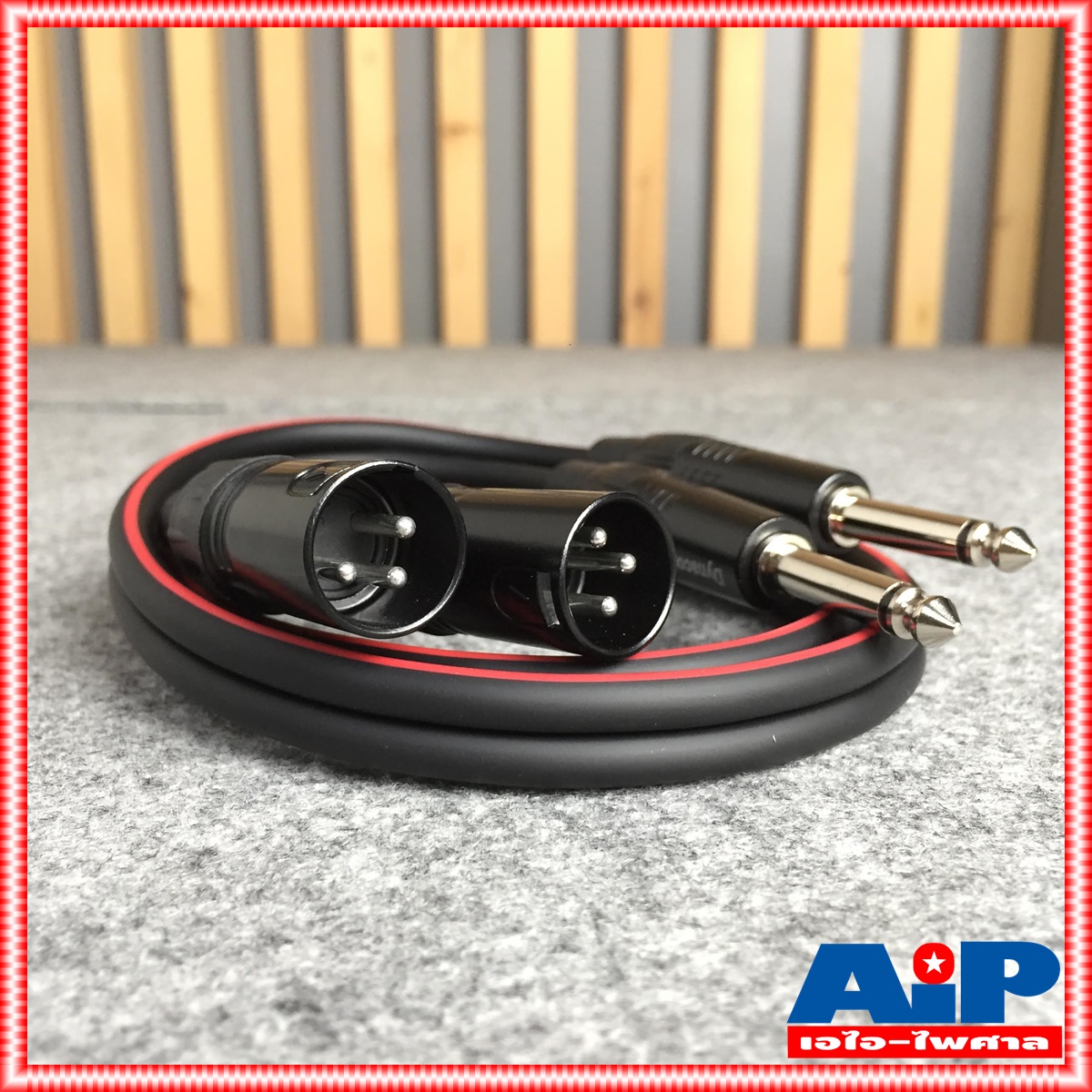 1เมตร DYNACOM สาย P.CANNON- P.MIC ข้างละ2หัว J2049-6 สายดำ สายแคนนอนตัวผู้ 2หัว ออก ปลั๊กไมค์โนโน2หัว สายสัญญาณ ไดน่าคอม เอไอ-ไพศาล