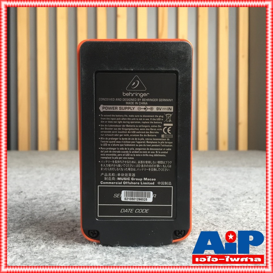 BEHRINGER SF300 เอฟเฟคกีต้าร์ Super Fuzz Distortion เอฟเฟ็คกีตาร์ให้เสียงแตกแบบ Super Fuzz ให้เสียงแบบยุคคลาสสิค1960s SF-300 SF 300 +++ เอไอ-ไพศาล