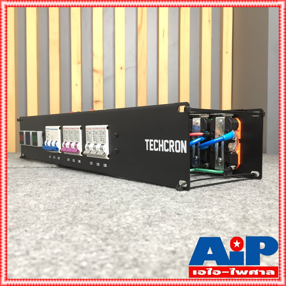 TECHCRON C9 / K3B ชุดโหลดไฟ 3 เฟส ขนาด 2U ปลั๊กโหลด3เฟส พร้อมเพาเวอร์ปลั๊กIN C9K3B C9 K3B C-9/K-3B เอไอ-ไพศาล