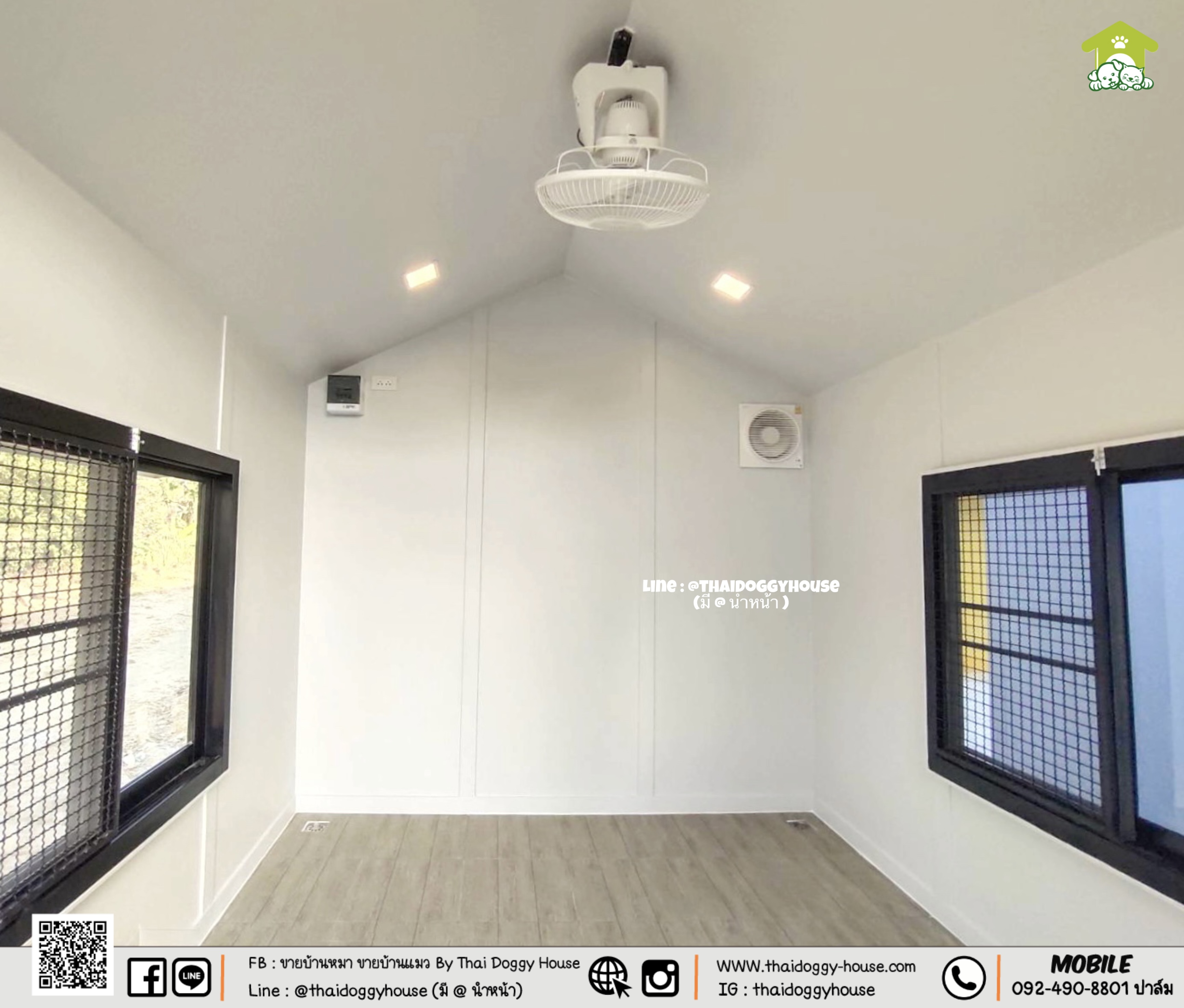 บ้านหมา บ้านแมว " 𝐍𝐎𝐑𝐃𝐈𝐂 𝐒𝐓𝐘𝐋𝐄 " บ้านดีไซน์สวย เรียบง่าย เป็นกระจกช่วยเพิ่มแสงสว่าง หลังคาทรงจั่วสูง ภายในโปร่งโล่ง สบาย