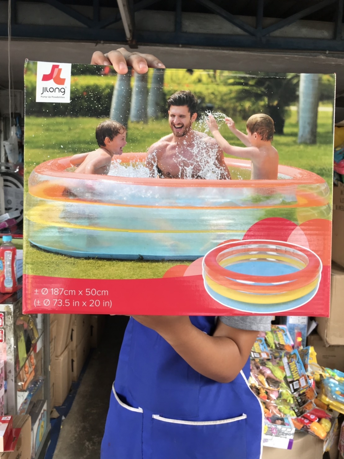 17395 สระน้ำเป่าลมทรงกลม Jilong ลิขสิทธิ์ถูกต้อง