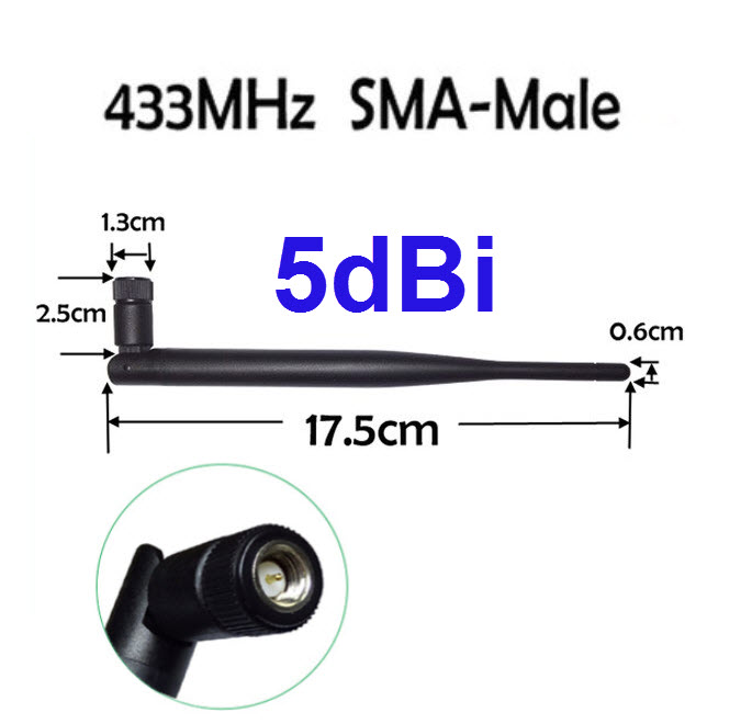 433Mhz Antenna 5dbi OMNI Radio antenna SMA male Connector 17.5cm