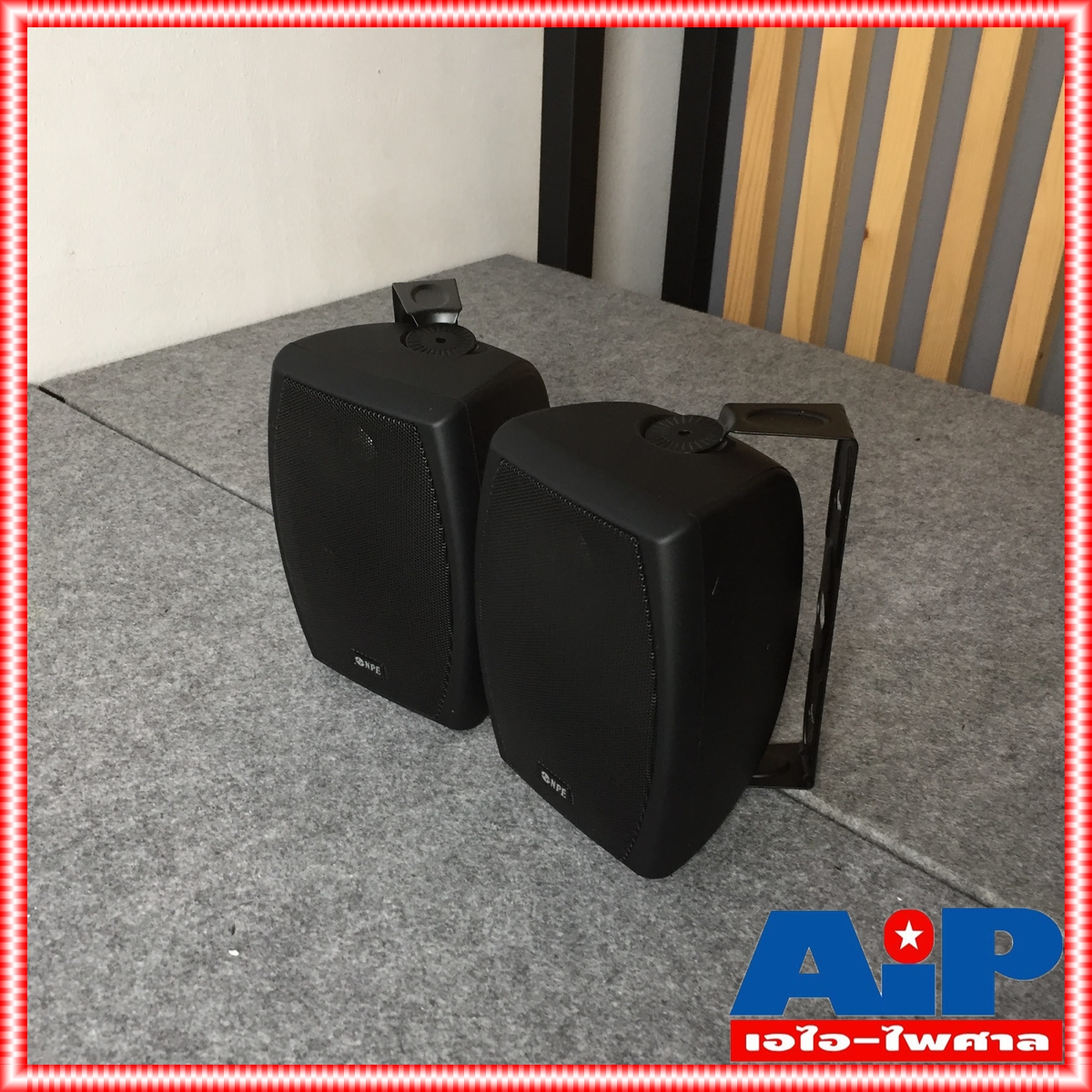 สีดำ 1คู่ NPE NP-402 ตู้ ลำโพง แขวน 4นิ้ว ตู้ลำโพง ติดผนัง NP 402 ลำโพงติดผนัง NP402 เอไอ-ไพศาล