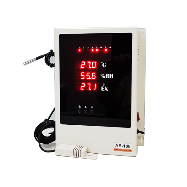 เครื่องควบคุมด้วยอุณหภูมิและความชื้นแบบดิจิตอลสำหรับโรงเรือน 8 Relay