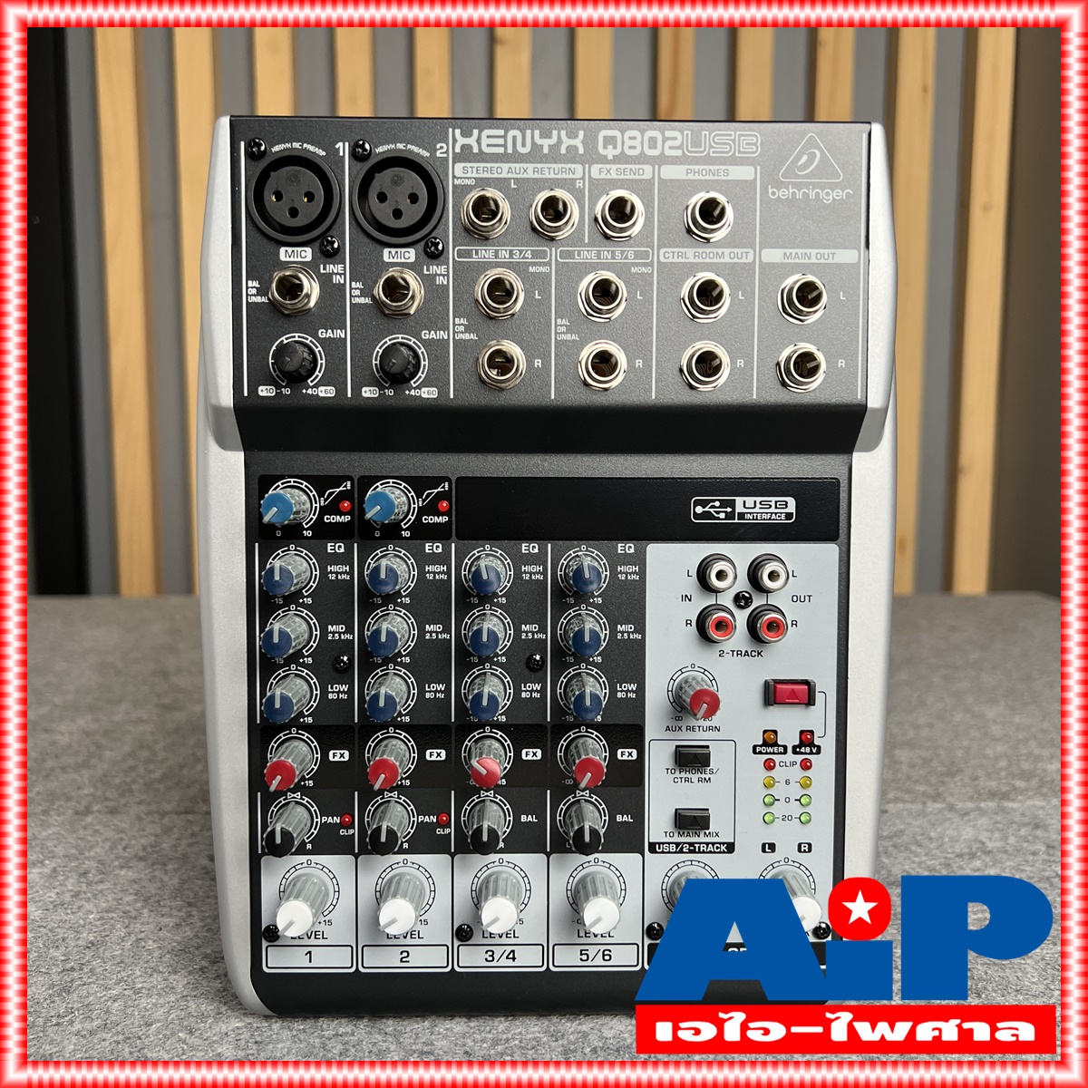 BEHRINGER XENYX Q802 USB mixer XENYX-Q802USB (มิกเซอร์ Q 802 USB ขนาด 8 Input พร้อม USB/Audio Interface) เอไอ-ไพศาล +++