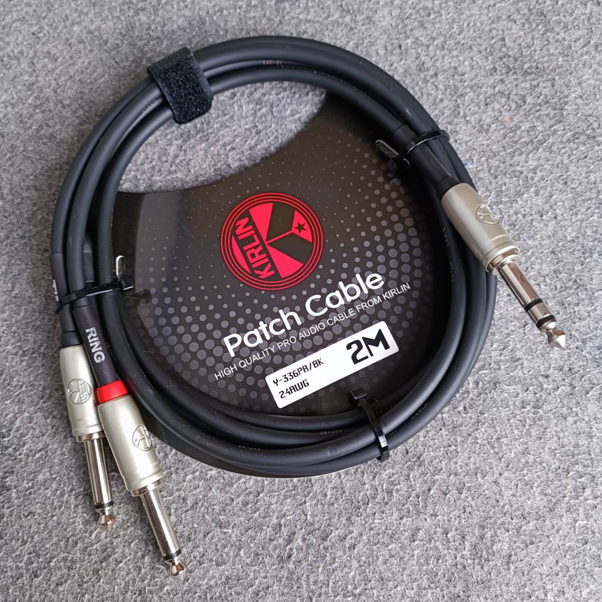 2เมตร KIRLIN Y-336PR สาย INSERT PHONE สเตอริโอ ออก Phone โมโนx2 ยาว 2เมตร 24awg สายสัญญาณสำเร็จรูป เอไอ-ไพศาล