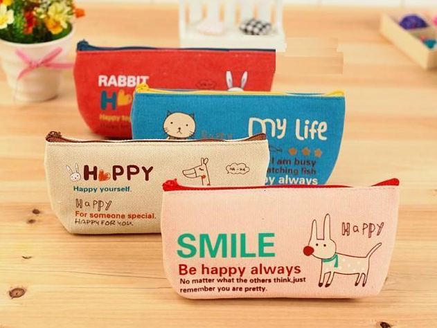 กระเป๋าใส่เหรียญ กระเป๋่าใส่เครื่องสำอางค์ ใส่เครื่องเขียน ดินสอ ปากกา แบบยาว กระเป๋าผ้าแคนวาส สีหวาน ดีไซน์ ตัวการ์ตูน สุดน่ารัก ของขวัญ 748880