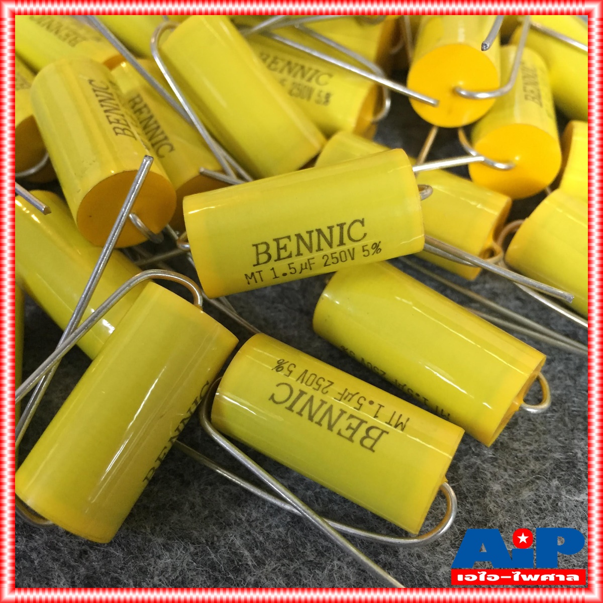 C 1.5 UF 250VDC MET BENNIC สีเหลือง c ใส่ลำโพง cเสียงแหลม คาปา เสียงแหลม ลำโพง C เสียงแหลม คอนเดนเซอร์ 1.5UF /250VDC