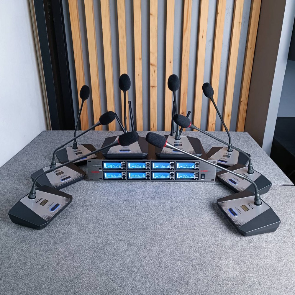 TADA U-1000G ไมค์ตั้งโต๊ะไร้สาย 8ตัว UHF มีระบบไมค์ประธาน ชุดไมค์ประชุมไร้สาย 8 ตัว พร้อมตัวรับสัญญาณ ธาดา U 1000G U1000G เอไอ-ไพศาล