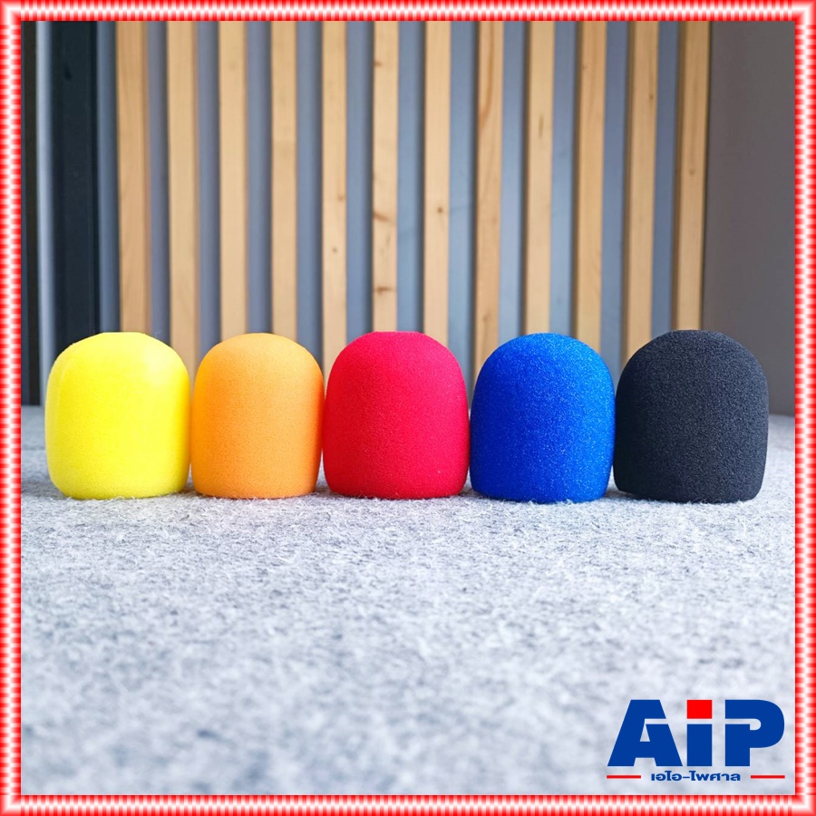 ฟองน้ำหัวไมค์ MS-5 มี5 สี ให้เลือก ดำ แดง น้ำเงิน ส้ม เหลือง ฟองน้ำ สวม ไมค์ ฟองน้ำใส่ไมค์ ฟองน้ำไมค์ เอไอ-ไพศาล