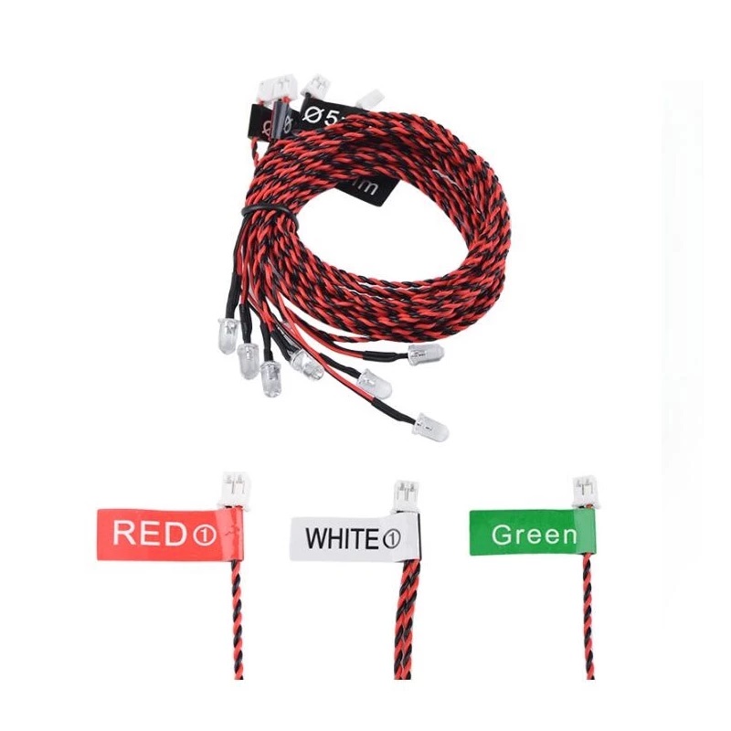 ชุดอุปกรณ์หลอดไฟ LED 8ดวง ใช้กับเฮลิคอปเตอร์และเครื่องบินสเกล