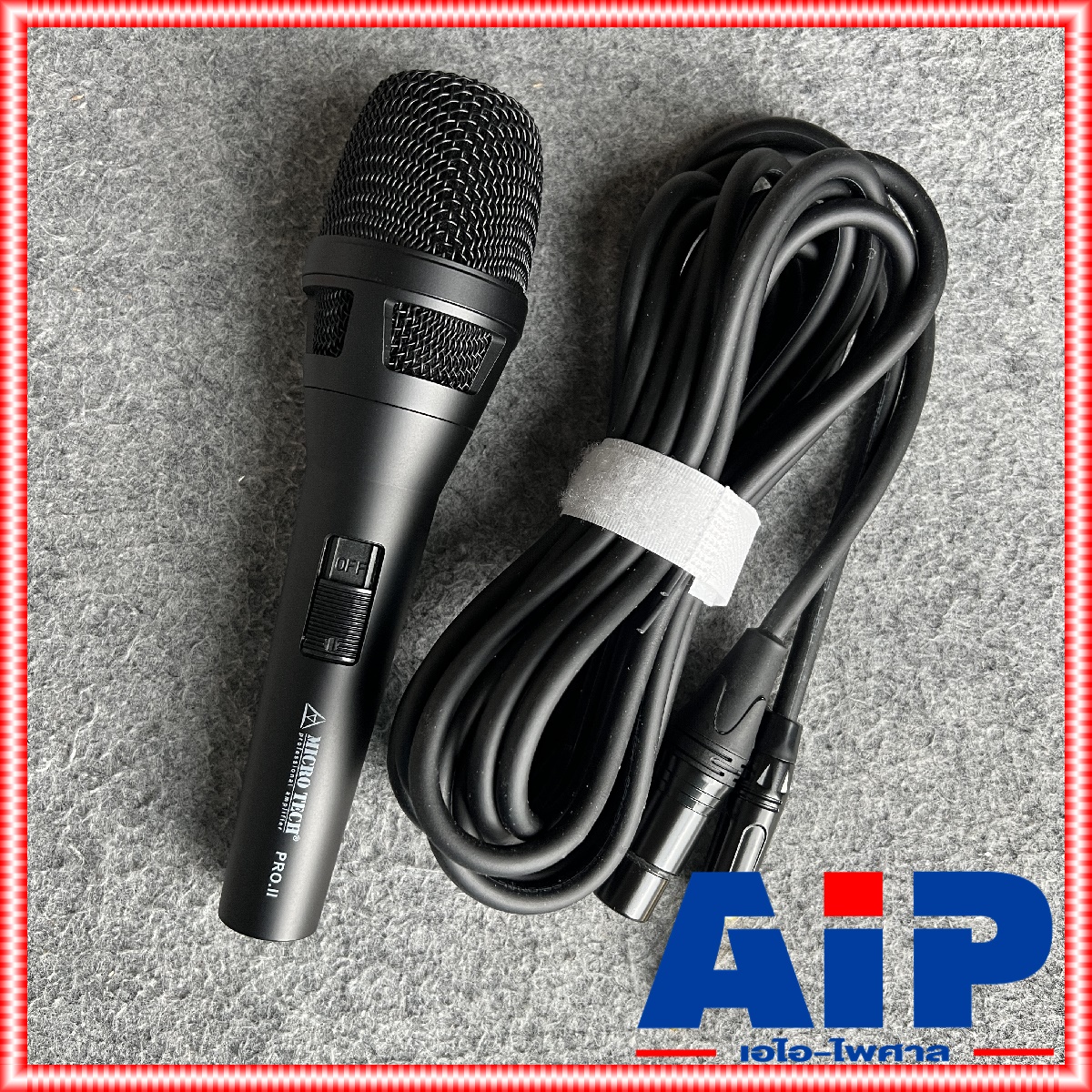 สีดำ MICROTECH PRO.II ไมค์สาย ไมค์โครโฟน พร้อมสาย5เมตร MICRO TECH PRO II ไมโครเทค ไมค์คาราโอเกะ ไมค์ ไมค์ร้องเพลง MICCROPHONE เอไอ-ไพศาล
