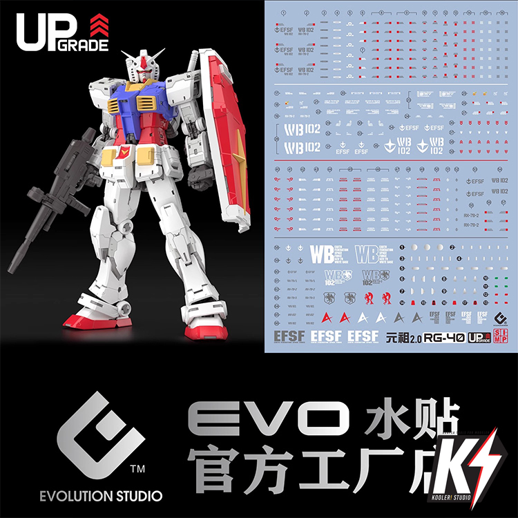 Waterdecal EVO Up Grade RG RX-78-2 Gundam 2.0 #ดีคอลน้ำสำหรับติดกันพลา กันดั้ม Gundam พลาสติกโมเดลต่างๆ