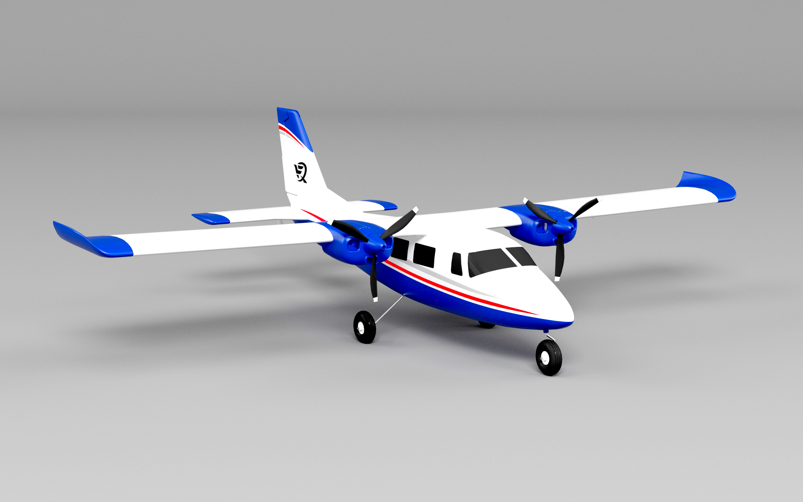 เครื่องบินโฟม ตัวลำ+ชุดไฟ ใบพัดคู่ X FLY P68 850mm Twin Powered Park Flyer (ไม่รวมวิทยุ รีซีฟ แบต)